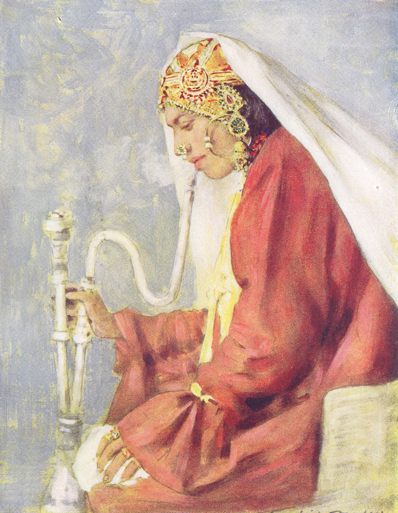 INDIA. Kashmir. A Singing Girl, Kashmir 1920 old antique vintage print picture